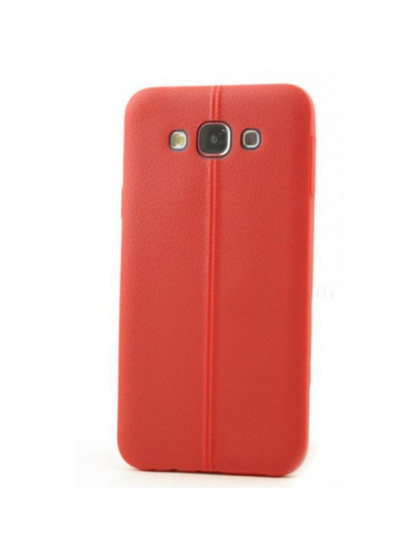 FitCase Samsung Galaxy E7 (E700) Ultra İnce Dikişli TPU Arka Kapak Kırm…