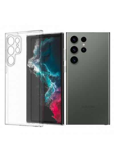 Samsung Galaxy S23 Ultra Kılıf Kamera Korumalı Silikon Şeffaf Kapak