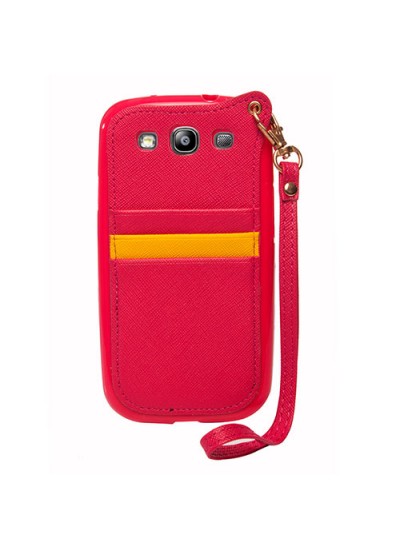 FitCase Samsung Galaxy S3 (I9300) BADI Kartlıklı Arka Kapak Pembe