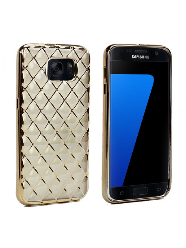 FitCase Samsung Galaxy S7 (G930) Kılıf Laser Baklava Desenli Gold…