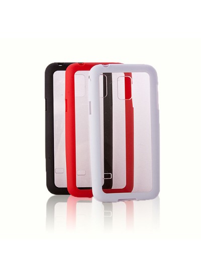 FitCase Samsung S5 Mini (G800) Çerçeveli Soft Silikon Beyaz