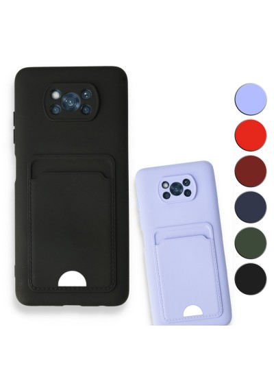 FitCase Xiaomi Poco X3 NFC Cardy Soft Delikli Kartlık Cepli Silikon Kapak