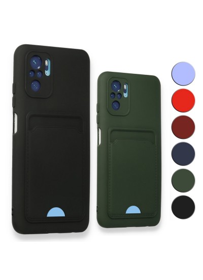 FitCase Xiaomi Redmi Note 10 / 10S Cardy Soft Delikli Kartlık Cepli Silikon Kapak