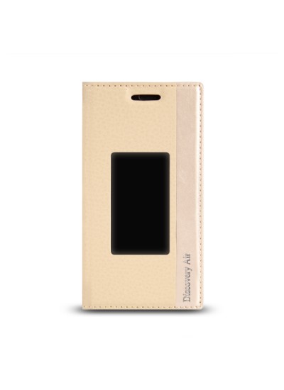General Mobile Discovery E3 Gizli Mıknatıslı Pencereli Magnum Kılıf Gold