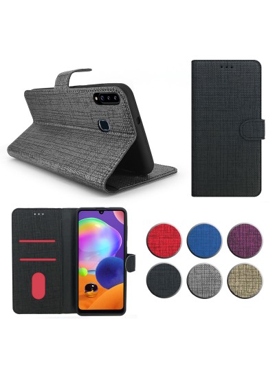 General Mobile GM 20 Pro Kılıf FitCase Fabric Kapaklı Cüzdanlı