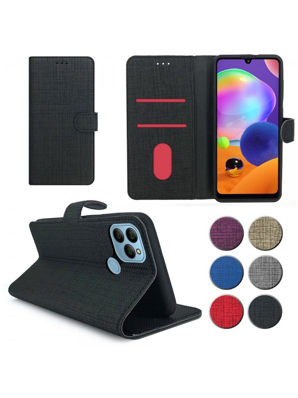 General Mobile GM 21 Kılıf FitCase Fabric Kapaklı Cüzdanlı…