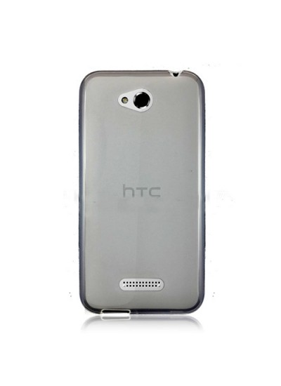 HTC Desire 616 Kılıf Soft Silikon Şeffaf-Siyah Arka Kapak