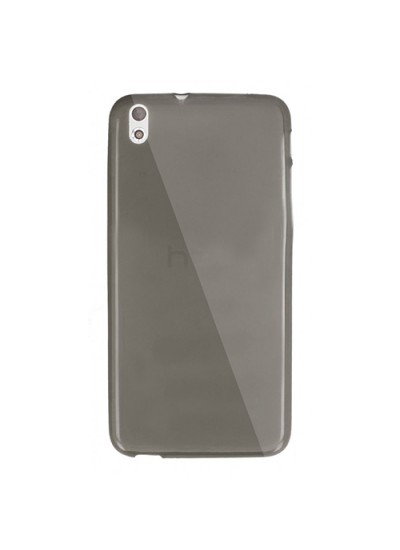 HTC Desire 816 Kılıf Soft Silikon Şeffaf-Siyah Arka Kapak