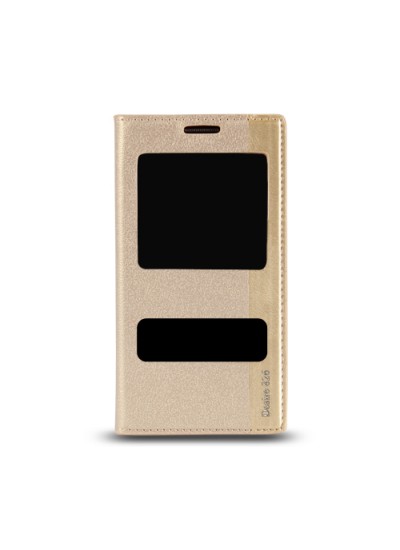 HTC Desire 826 Gizli Mıknatıslı Pencereli Magnum Kılıf Gold