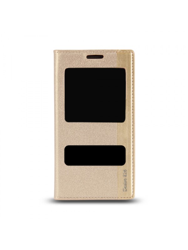 HTC Desire 826 Gizli Mıknatıslı Pencereli Magnum Kılıf Gold…
