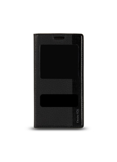 HTC Desire 826 Gizli Mıknatıslı Pencereli Magnum Kılıf Siyah