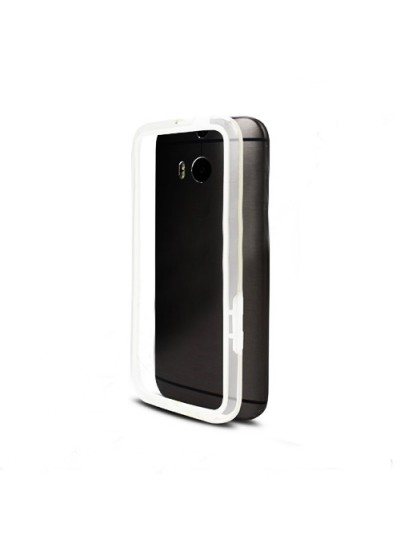 HTC One M8 Bumper Çerçeve Kılıf Beyaz
