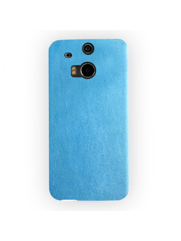 HTC One M8 Kılıf Deri Dokulu Arka Kapak Mavi…