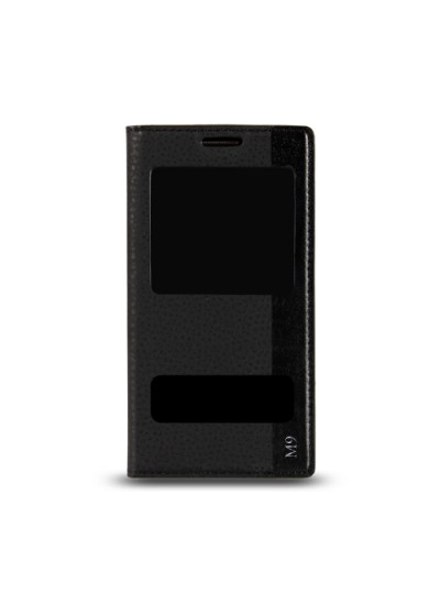 HTC One M9 Gizli Mıknatıslı Pencereli Magnum Kılıf Siyah