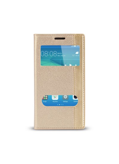 Huawei GT3 Gizli Mıknatıslı Pencereli Magnum Kılıf Gold