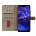 Huawei Mate 20 Lite Kılıf FitCase Fabric Kapaklı Cüzdanlı