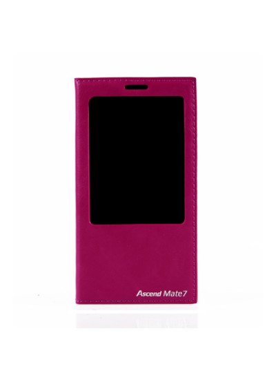 Huawei Mate 7 Gizli Mıknatıslı Pencereli Premium Magnum Kılıf Pembe