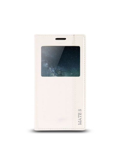 Huawei Mate S Gizli Mıknatıslı Pencereli Magnum Kılıf Beyaz