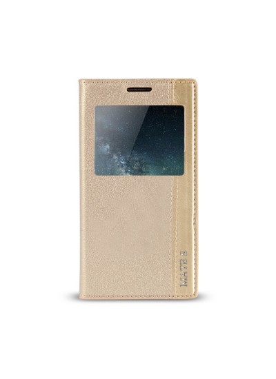 Huawei Mate S Gizli Mıknatıslı Pencereli Magnum Kılıf Gold