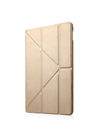 iPad Mini / Mini 2 / Mini 3 Üçgen Çizgili Standlı Kılıf Gold