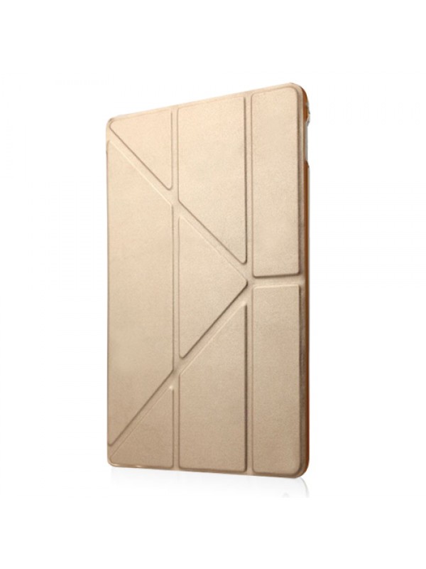 iPad Mini / Mini 2 / Mini 3 Üçgen Çizgili Standlı Kılıf Gold…