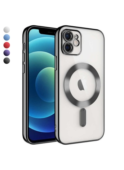 iPhone 11 Kılıf Magsafe Özellikli Metal Lazer Silikon Kapak