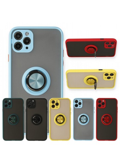 iPhone 11 Pro Kılıf Montrea Ring Yüzük Stantlı Kapak