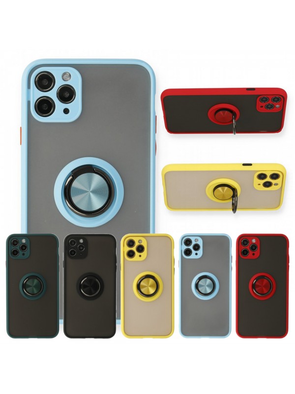 iPhone 11 Pro Kılıf Montrea Ring Yüzük Stantlı Kapak…