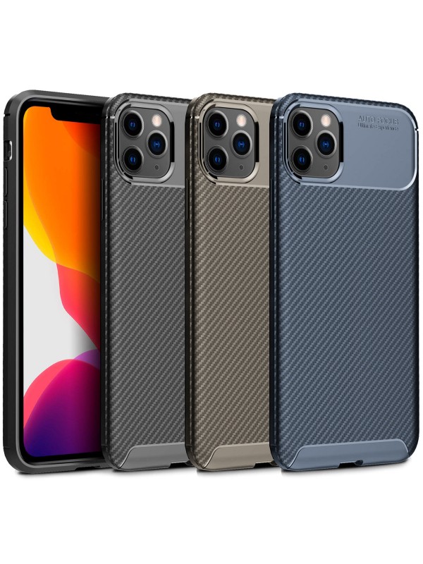 iPhone 11 Pro Max Kılıf Focus Carbon Desen Silikon Arka Kapak…