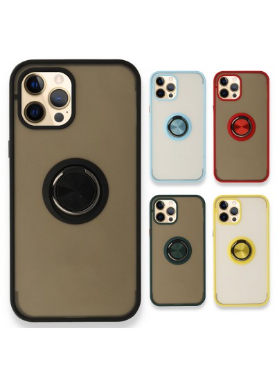iPhone 12 / 12 Pro Kılıf Montrea Ring Yüzük Stantlı Kapak