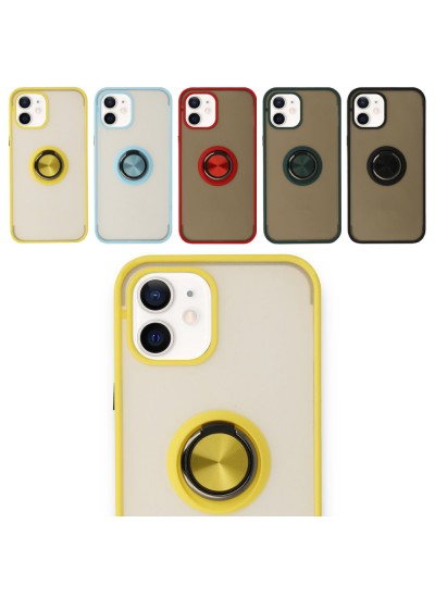 iPhone 12 Mini Kılıf Montrea Ring Yüzük Stantlı Kapak