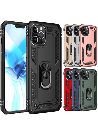 iPhone 12 Pro Max Kılıf Panzer Ring Tam Koruma Arka Kapak
