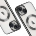 iPhone 13 Kılıf Magsafe Özellikli Metal Lazer Silikon Kapak