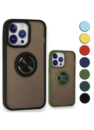 iPhone 13 Pro Kılıf Montrea Ring Yüzük Stantlı Kapak