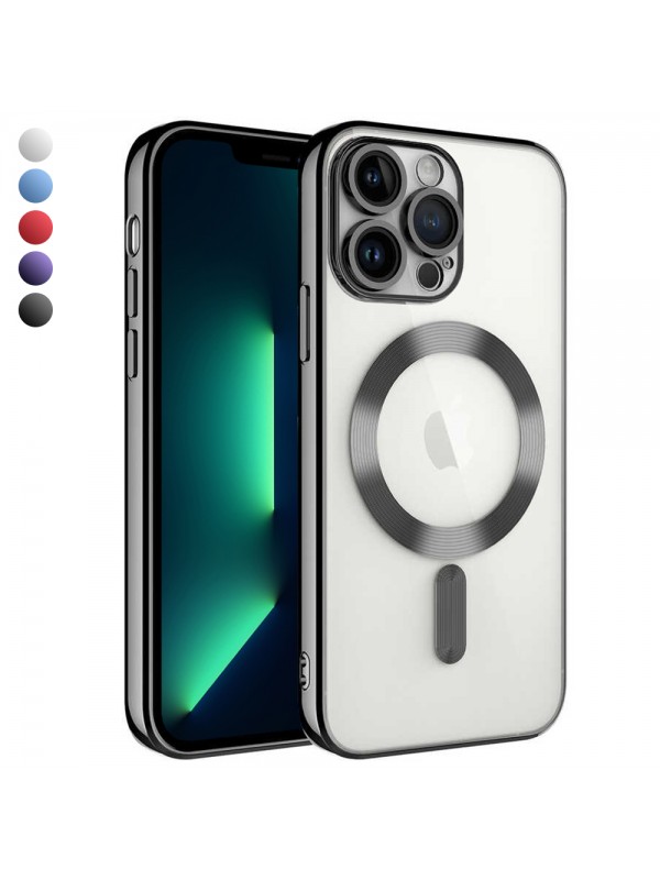 iPhone 13 Pro Max Kılıf Magsafe Özellikli Metal Lazer Silikon Kapak…