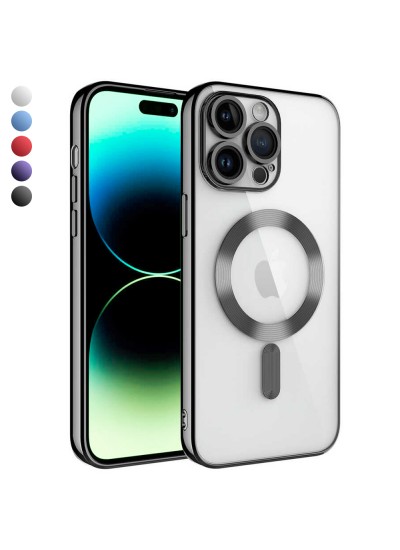 iPhone 14 Pro Kılıf Magsafe Özellikli Metal Lazer Silikon Kapak