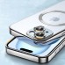 iPhone 15 Pro Max Kılıf Magsafe Özellikli Metal Lazer Silikon Kapak