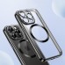 iPhone 15 Pro Max Kılıf Magsafe Özellikli Metal Lazer Silikon Kapak