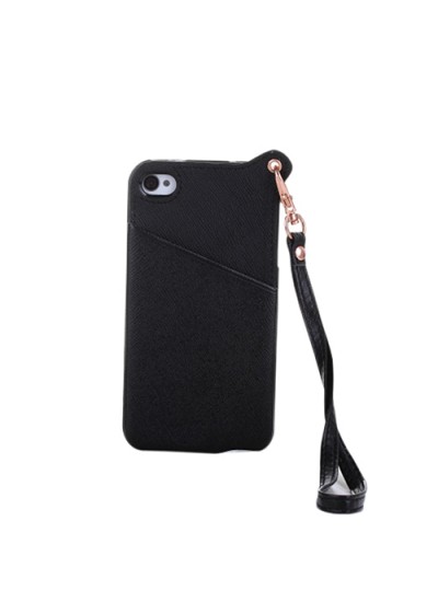 iPhone 4/ 4s BADI Kartlıklı Arka Kapak Siyah