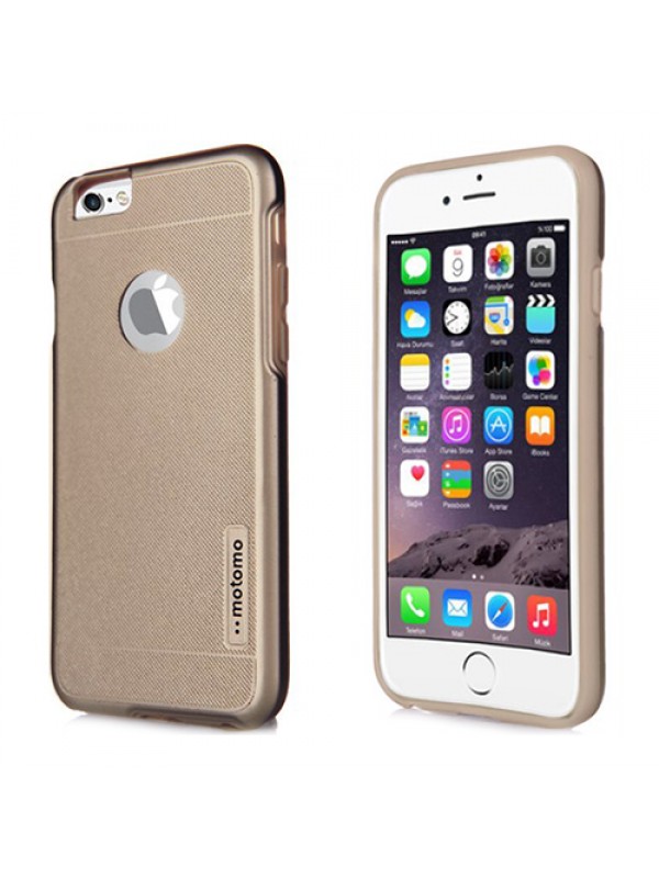 iPhone 4 / 4S Kılıf Motomo Sert Arka Kapak Gold…
