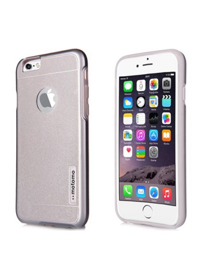 iPhone 4 / 4S Kılıf Motomo Sert Arka Kapak Gri
