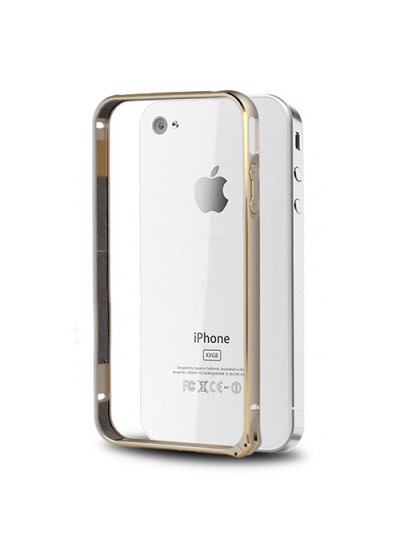 iPhone 4s 0,7mm Metal Bumper Çerçeve Kılıf Gold