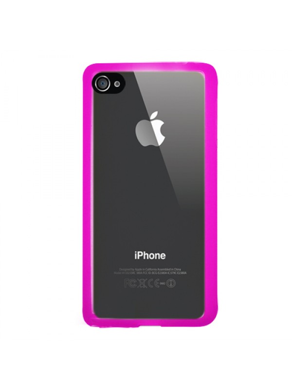 iPhone 4S Çerçeveli Soft Silikon Pembe…