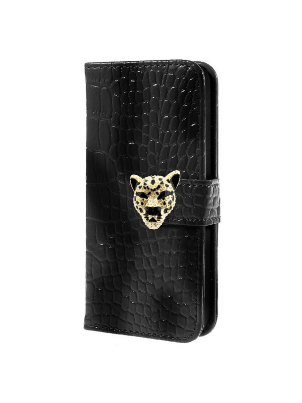 iPhone 4s Leopar Taşlı Cüzdanlı Kılıf Siyah…