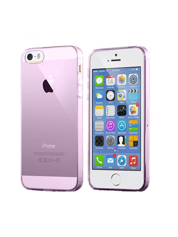iPhone 5/5s Kılıf Soft Silikon Şeffaf-Pembe Arka Kapak…