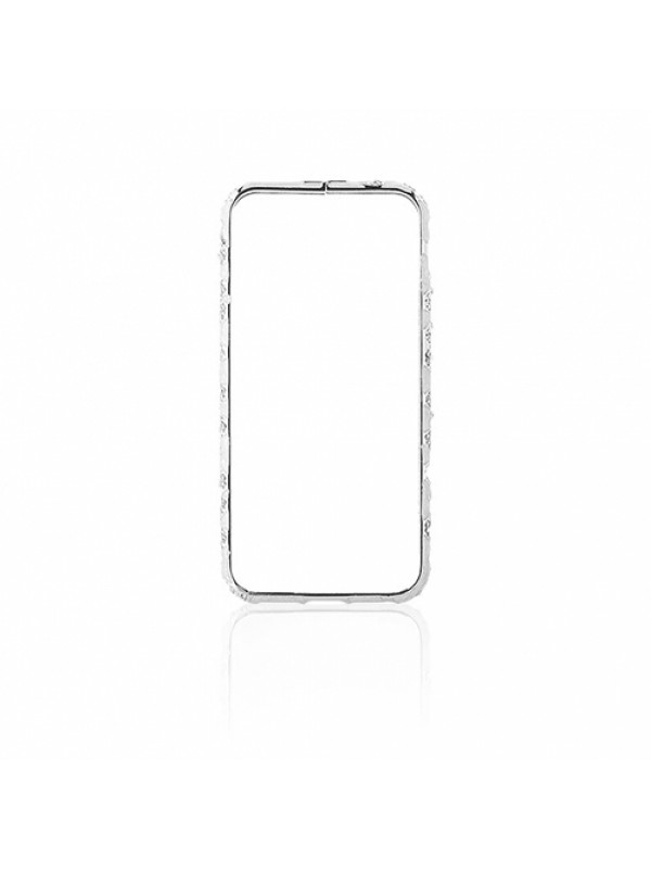 iPhone 6 0,7 mm Taşlı Metal Bumper Arka Koruma Kapaklı Gri…