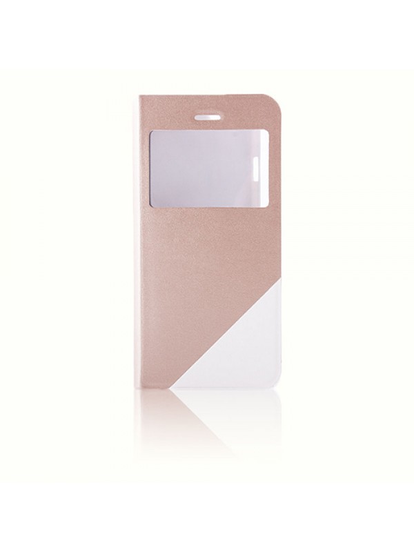 iPhone 6 / 6s İki Renkli Standlı Yan Kapaklı Kılıf Gold-Beyaz…