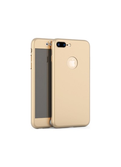 iPhone 6-6s Plus 360 Derece Slim Premium Simli  Silikon Kılıf Gold