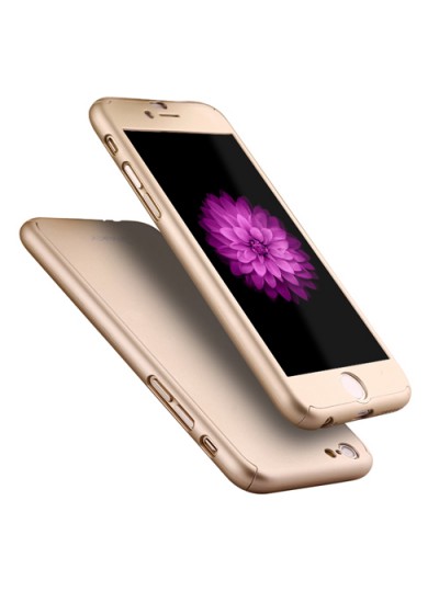iPhone 6 Plus - 6s Plus 360 Derece Koruma Arka Kapak Gold