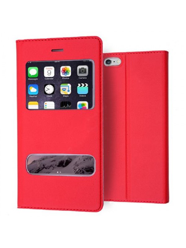 iPhone 6 Plus Gizli Mıknatıslı Pencereli Kılıf Kırmızı…